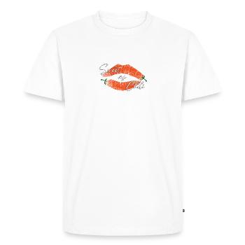 Kussmund Hot - Doux comme du Chili - T-shirt Premium bio Homme - blanc - Devant - Nico (187cm)