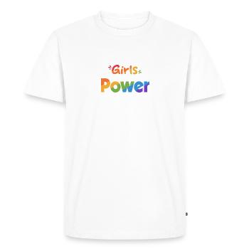 Girls POWER EN mc - T-shirt Premium bio Homme - blanc - Devant - Nico (187cm)