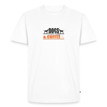 Dogs Books And Coffee - Men's Premium Organic T-Shirt - white - Front - Nico (187cm)
