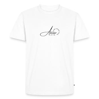 Mehrsprachige Liebe blüht auf - Männer Premium Bio T-Shirt - Weiß - Vorne - Nico (187cm)