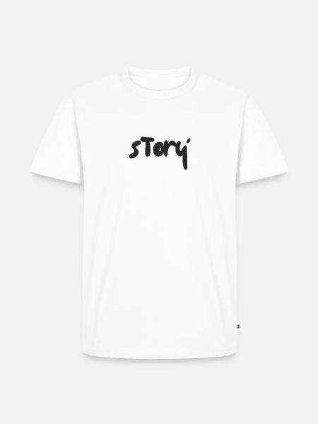 Story - Männer Premium Bio T-Shirt - Weiß