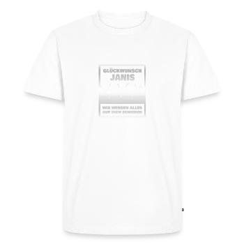 Janis en tant que collègue - T-shirt Premium bio Homme - blanc - Devant - Nico (187cm)