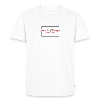 Love is Strange - Men's Premium Organic T-Shirt - white - Front - Nico (187cm)