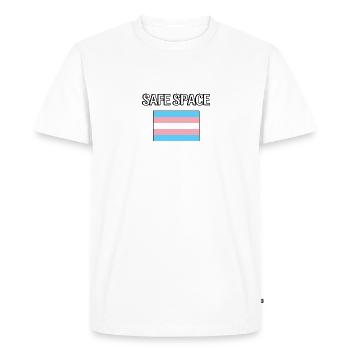 TRANS safe space - transgender pride - Men's Premium Organic T-Shirt - white - Front - Nico (187cm)