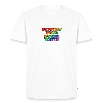 Soutenez votre jeunesse queer - T-shirt Premium bio Homme - blanc - Devant - Nico (187cm)