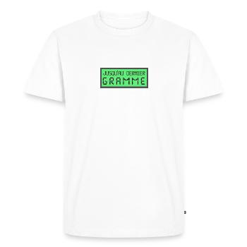 jusqu'au dernier gramme - T-shirt Premium bio Homme - blanc - Devant - Nico (187cm)