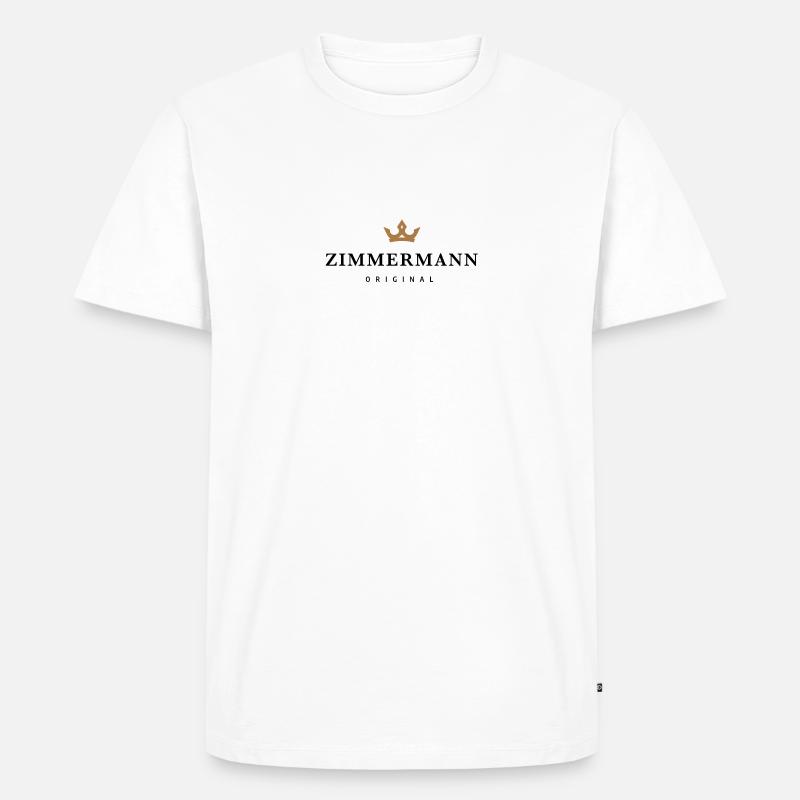 Zimmermann - Männer Premium Bio T-Shirt - Weiß