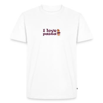 I LOVE PASTA - Men's Premium Organic T-Shirt - white - Front - Nico (187cm)