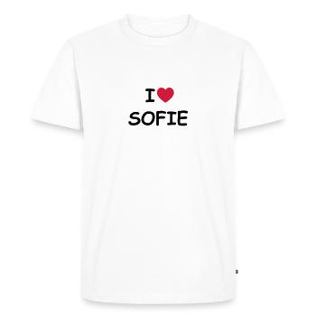J'aime Sofie - T-shirt Premium bio Homme - blanc - Devant - Nico (187cm)