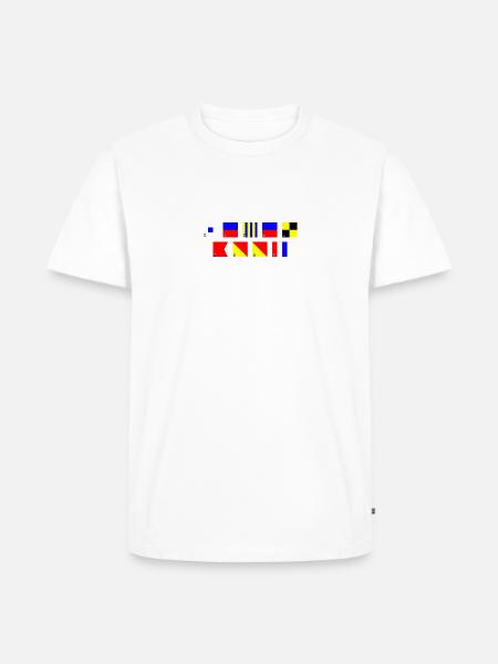 Segelboot im Flaggenalphabet - Männer Premium Bio T-Shirt - 