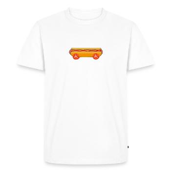 Hotdog with wheels - Men's Premium Organic T-Shirt - white - Front - Nico (187cm)