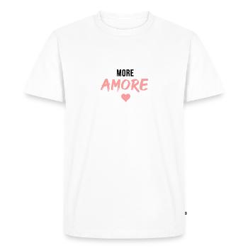 More Amore Heart - Men's Premium Organic T-Shirt - white - Front - Nico (187cm)