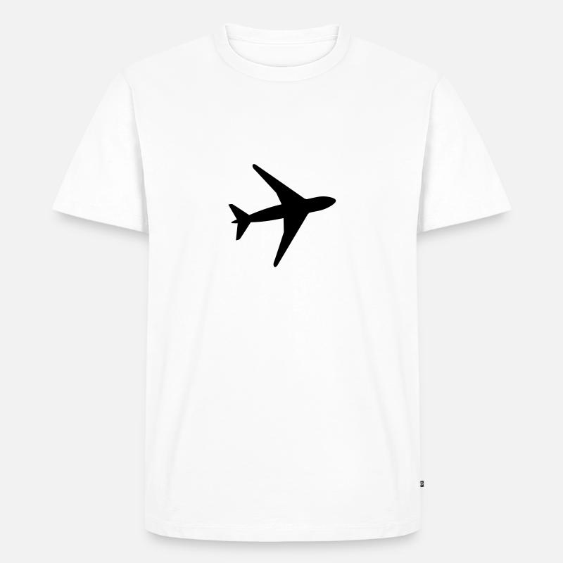 Flugzeug - Männer Premium Bio T-Shirt - Weiß