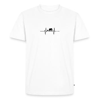 Battements de cœur avec les éléphants - T-shirt Premium bio Homme - blanc - Devant - Nico (187cm)