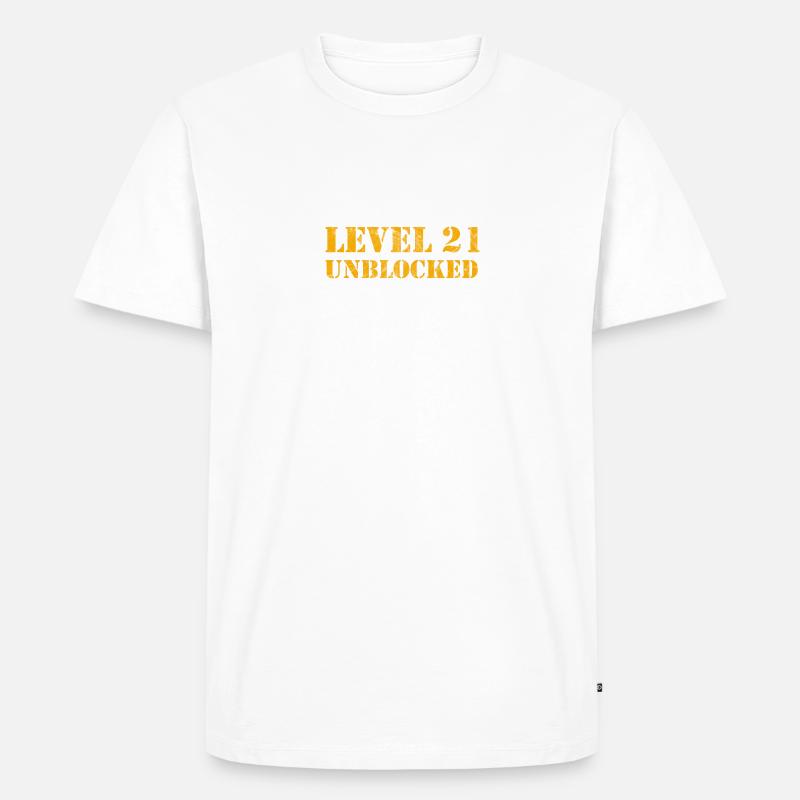 LEVEL 21 UNBLOCKED - Männer Premium Bio T-Shirt - Weiß