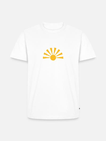 Halbe Sonne, "used look" - Männer Premium Bio T-Shirt - Weiß