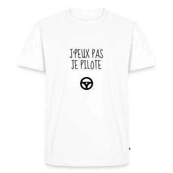 Conducteur Conduire Sport Voiture Athlète - T-shirt Premium bio Homme - blanc - Devant - Nico (187cm)