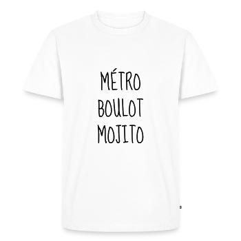 Mojito - Citation - Humour - Comique - Fun Alcool - T-shirt Premium bio Homme - blanc - Devant - Nico (187cm)