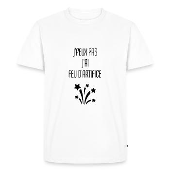 Feu d'artifice Artificier Pyrotechnique Pétard - T-shirt Premium bio Homme - blanc - Devant - Nico (187cm)