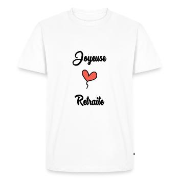 COLLEGUE. DEPART. RETRAITE - T-shirt Premium bio Homme - blanc - Devant - Nico (187cm)
