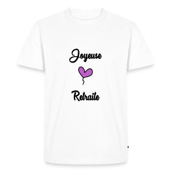 COLLEGUE. DEPART. RETRAITE - T-shirt Premium bio Homme - blanc - Devant - Nico (187cm)