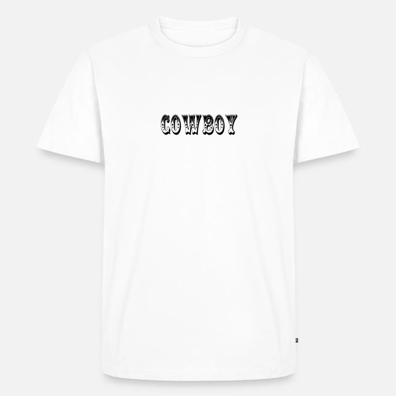 cowboy - Männer Premium Bio T-Shirt - Weiß