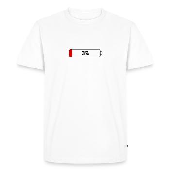 Batterie faible - T-shirt Premium bio Homme - blanc - Devant - Nico (187cm)