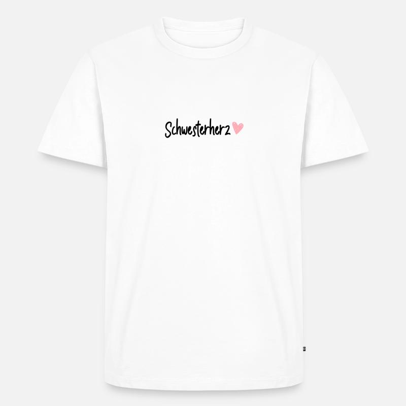 schwesterherz - Männer Premium Bio T-Shirt - Weiß