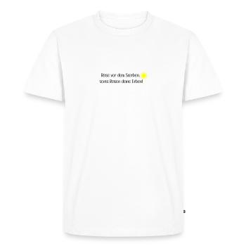 Voyage avant de mourir - T-shirt Premium bio Homme - blanc - Devant - Nico (187cm)