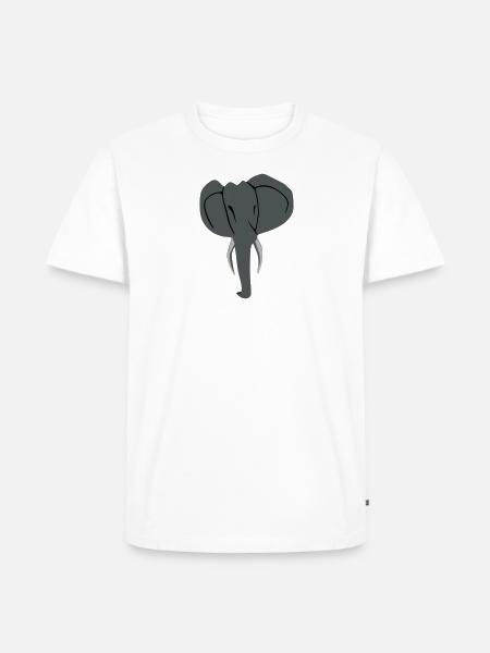 Elefant Head - Männer Premium Bio T-Shirt - Weiß