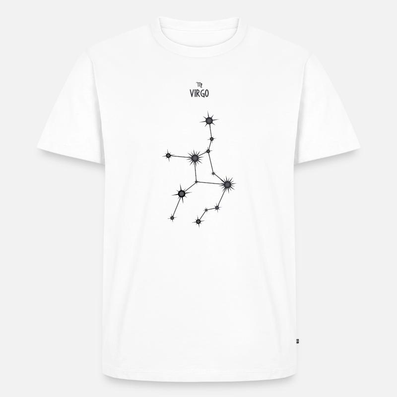 Jungfrau Sternzeichen Sternbild Schwarz & Grau - Männer Premium Bio T-Shirt - Weiß