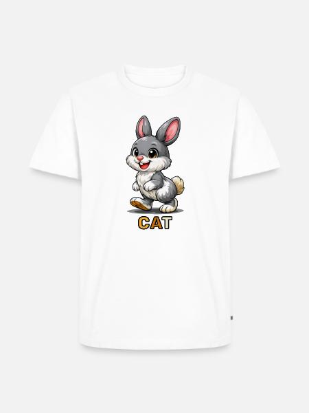 Verspielter grauer Hasenlauf - Männer Premium Bio T-Shirt - Weiß