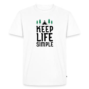Keep Life Simple - Men's Premium Organic T-Shirt - white - Front - Nico (187cm)