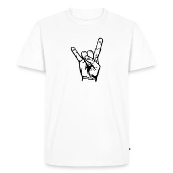 Rock Hand Musik Pommesgabel Festival Metal Music - T-shirt Premium bio Homme - blanc - Devant - Nico (187cm)