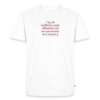 Turning Yourself Back - Men's Premium Organic T-Shirt - white - Front - Nico (187cm)