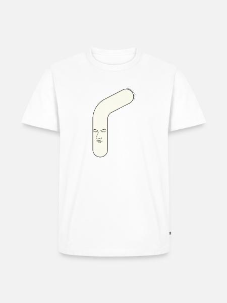 langer Kopf - Männer Premium Bio T-Shirt - Weiß