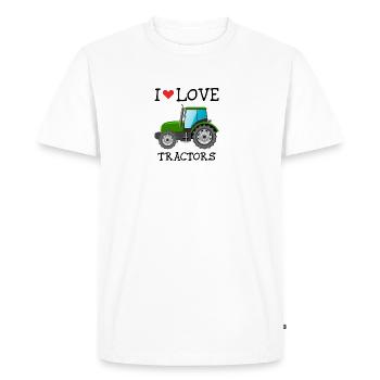 J'AIME TRACTEURS - T-shirt Premium bio Homme - blanc - Devant - Nico (187cm)
