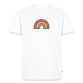 Arc-en-Ciel rétro éclatant - T-shirt Premium bio Homme - blanc - Devant - Nico (187cm)
