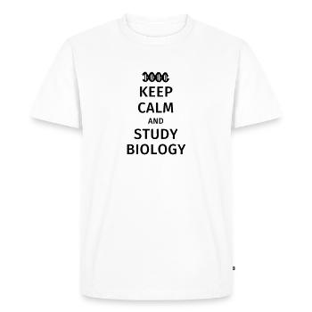 keep calm and study biology - T-shirt Premium bio Homme - blanc - Devant - Nico (187cm)