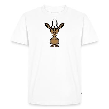 funny gazelle animal character 111 - Men's Premium Organic T-Shirt - white - Front - Nico (187cm)