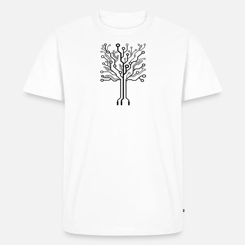 Baum aus Platine - Computerbaum - Männer Premium Bio T-Shirt - Weiß