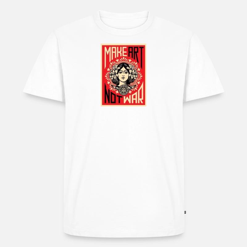 MAKE ART NOT WAR - Männer Premium Bio T-Shirt - Weiß