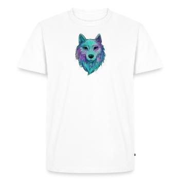 Tête de loup Wolfhead dessin illustration d'art - T-shirt Premium bio Homme - blanc - Devant - Nico (187cm)