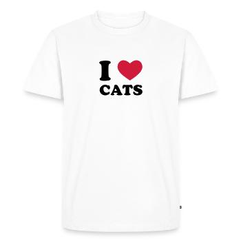 I Love Cats - T-shirt Premium bio Homme - blanc - Devant - Nico (187cm)