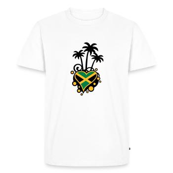Conception de palmiers (Coeur Jamaïque) - T-shirt Premium bio Homme - blanc - Devant - Nico (187cm)