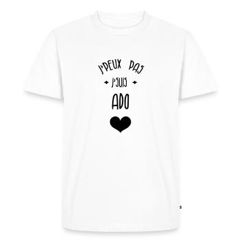 adolescent / enfant / ado / adolescente - T-shirt Premium bio Homme - blanc - Devant - Nico (187cm)