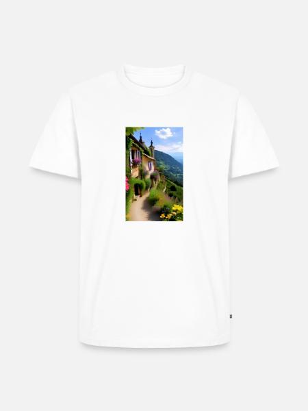 Mediterranes Bergdorf - Männer Premium Bio T-Shirt - Weiß