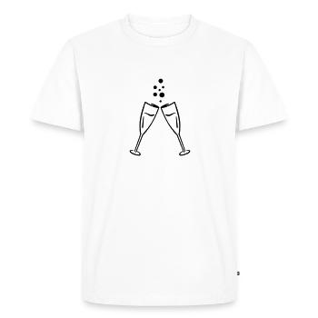 Sparkling wine - Men's Premium Organic T-Shirt - white - Front - Nico (187cm)