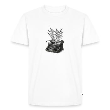 Lettres vivantes - T-shirt Premium bio Homme - blanc - Devant - Nico (187cm)