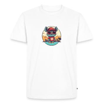 Souris en vacances - T-shirt Premium bio Homme - blanc - Devant - Nico (187cm)